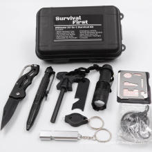 Emergency Survival Gear Kit 11in 1,Outdoor Multi-Purpose Tool compass fire starters flashlight Used Camping Gear kit